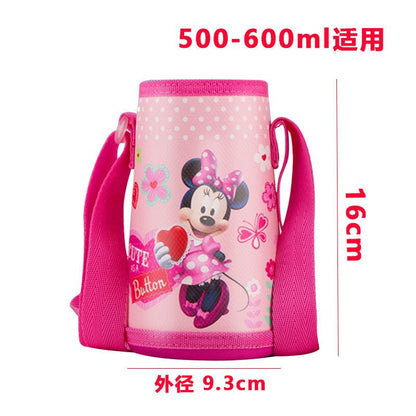 Funda para taza de agua para niños, portavasos, funda protectora con forma de oso, anticaídas universal, para llevar cruzada, correa para el hombro, funda para taza con aislamiento portátil de Disney 