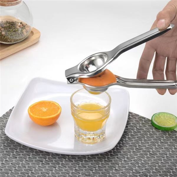 Exprimidor manual de frutas portátil de acero inoxidable para el hogar, exprimidor de jugo de limón y naranja, artefacto especial para exprimir jugo de mano 