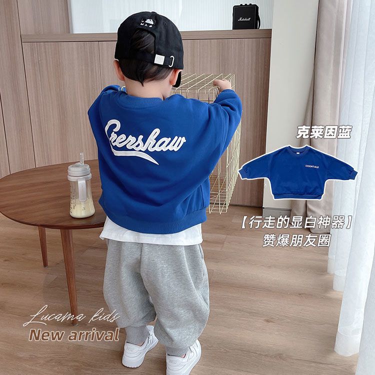 Boys&#039; Sweater Spring and Autumn New Spring Children&#039;s Net Red Western Baby Tops Han Fan Children&#039;s Clothing