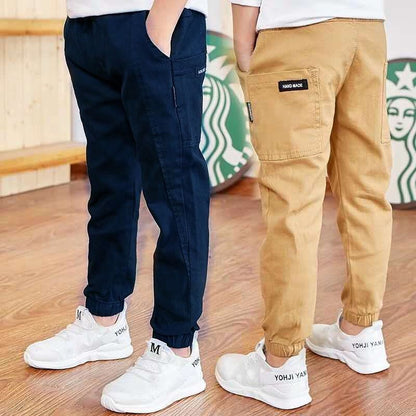 Pantalones para niños, pantalones de deporte para niños de mediana edad y mayores, pantalones largos de primavera, otoño e invierno, ropa para niños, pantalones individuales de moda para bebés 