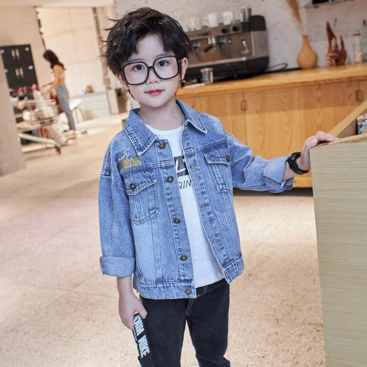 A children's clothing boys denim jacket boys jacket 2023 new boys jacket spring and autumn children's Korean jacket