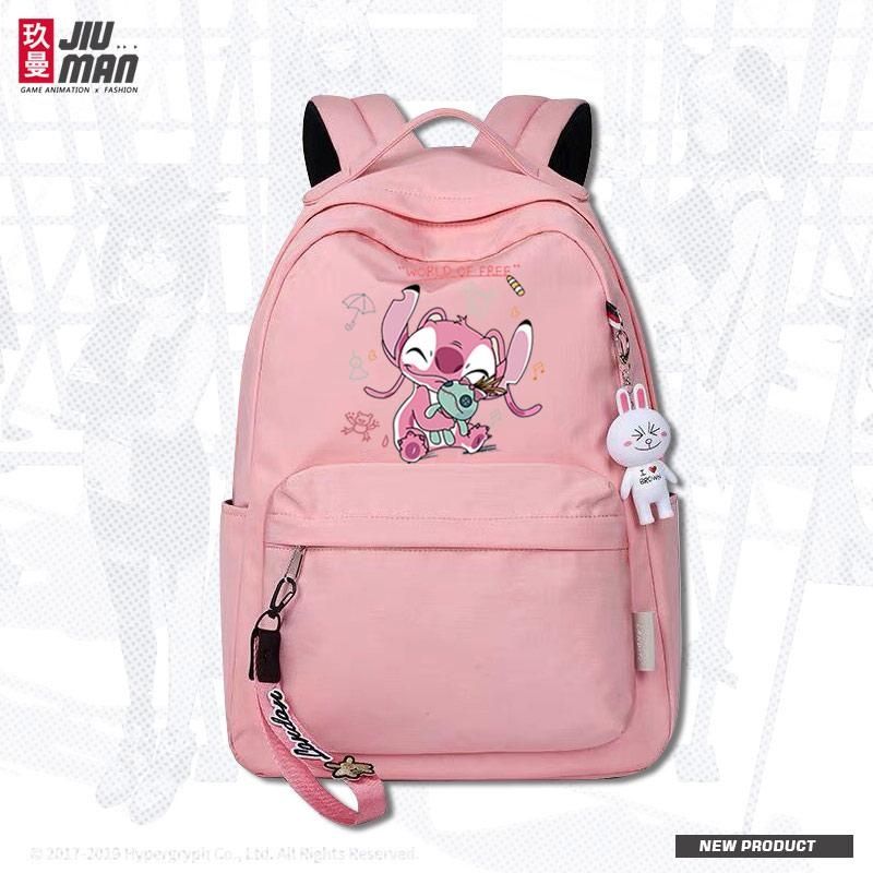 P Stitch, Stitch Cartoon, Anime, Surrounding Students, Waterproof Schoolbag, Men's and Women's Fashion, Simple Backpack, 0.6KG