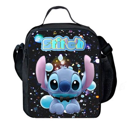 P Stitch Lunch Bag Cute Cartoon Print Customizable Bento Bag Portable Children's and Elementary School Students Handheld Insulation Bag