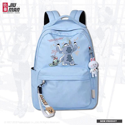 P Stitch, Stitch Cartoon, Anime, Surrounding Students, Waterproof Schoolbag, Men's and Women's Fashion, Simple Backpack, 0.6KG