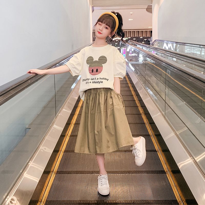 P girls dress summer dress 2023 new western-style children&#039;s summer suit girls&#039; children&#039;s clothing online celebrity fashionable skirt.