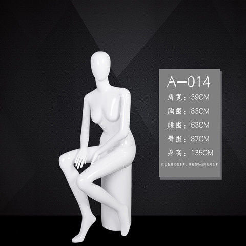 [Superventas] Estante de exhibición de ropa de cuerpo completo para mujer, modelo blanco brillante, estante de maniquí para ventana de tienda 