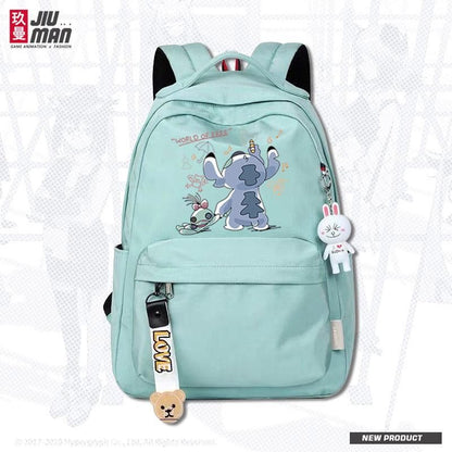 P Stitch, Stitch Cartoon, Anime, Surrounding Students, Waterproof Schoolbag, Men's and Women's Fashion, Simple Backpack, 0.6KG