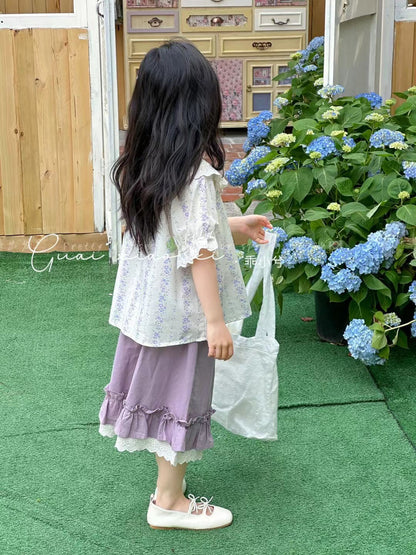 Camisas de muñeca para niñas P y ropa de verano 24 nuevos trajes de moda para niños El traje de verano de dos piezas para bebés es extranjero y dulce. 