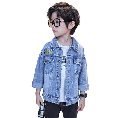 A children's clothing boys denim jacket boys jacket 2023 new boys jacket spring and autumn children's Korean jacket