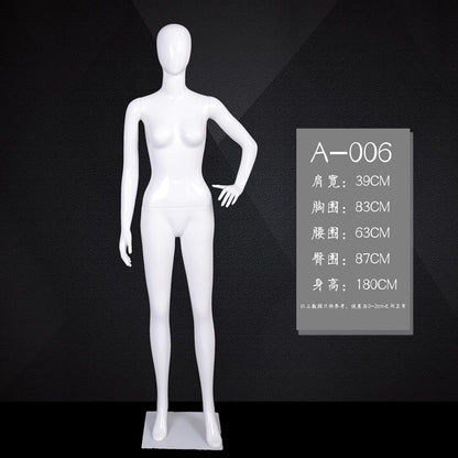 [Superventas] Estante de exhibición de ropa de cuerpo completo para mujer, modelo blanco brillante, estante de maniquí para ventana de tienda 