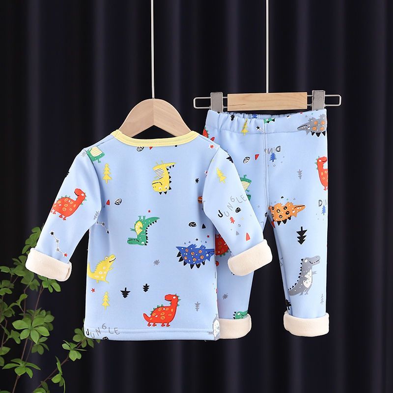 P children's thermal underwear set boys and girls long johns medium children infant pajamas autumn and winter thermal clothing tide