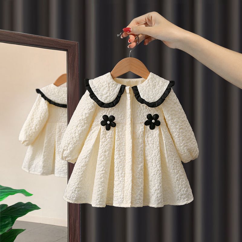 p Vestido para niñas Primavera Otoño 2024 Nuevo Vestido de Princesa Extranjera para Niños Niñas Versión Coreana Falda de Moda de Manga Larga 