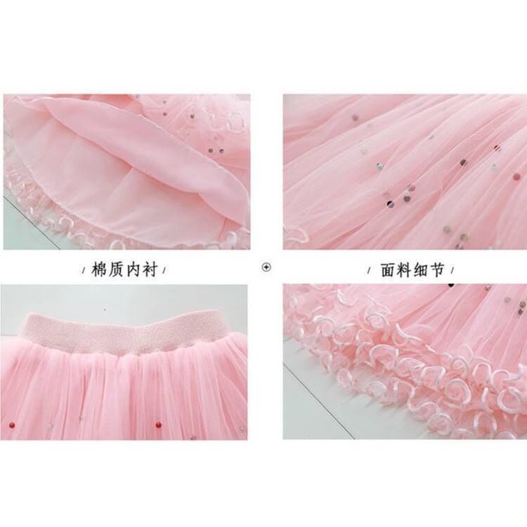 Girl's Half body Skirt Set Summer New Girl Baby Short sleeved Pure Cotton Top Western Fluffy Skirt Dance Dress