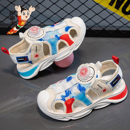 P Astro Boy Youth 2024 Summer Boys and Girls Sandals New Baotou sandals with anti slip soft soles Fashion Beach Shoes