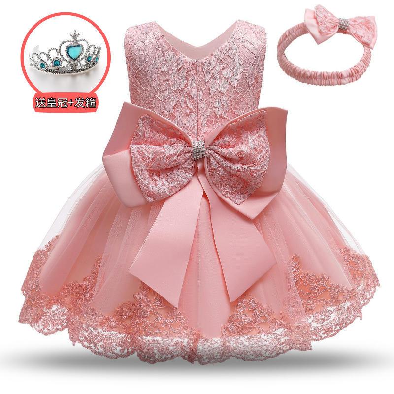 Vestido de niña, falda abullonada, vestido de princesa, luna llena, primer cumpleaños, lazo grande bordado, vestido de niña bebé 