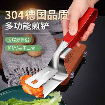 304 stainless steel fried fish anti-scald clips flipping fish shovel fried fish artifact silicone spatula steak home kitchen frying spatula