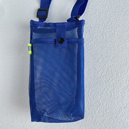 A Outdoor Crossbody Storage Mesh Bag Water Cup Cover Protective Cover Water Cup Bag Mesh Milk Tea Water Pot Universal Children's Insulation Cup