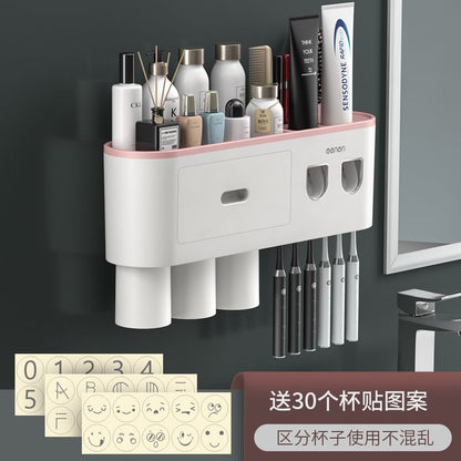 Toothbrush storage rack, non punching mouthwash cup, toothbrush cream, tooth cup storage, bathroom wall mounted rack, electric set