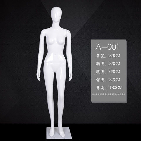 [Superventas] Estante de exhibición de ropa de cuerpo completo para mujer, modelo blanco brillante, estante de maniquí para ventana de tienda 