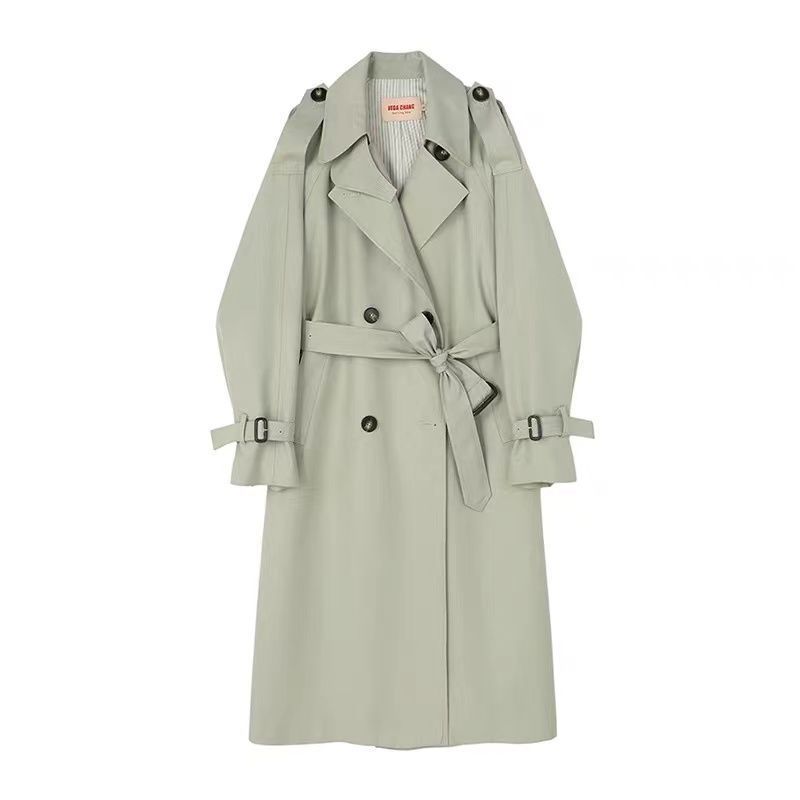 P high-end temperament new popular medium and long spring and autumn coat small British women's trench coat