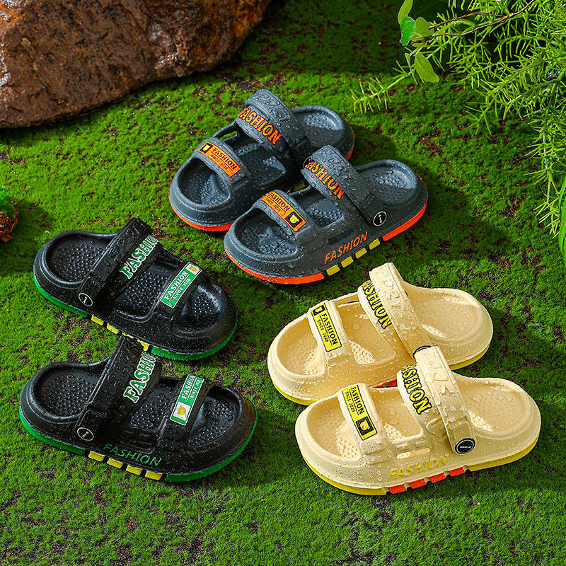 P Boys Summer New EVA Sandals Comfortable Home Anti slip Middle and Small Children Soft Sole Beach Two Wear Boys' Sandals and Slippers