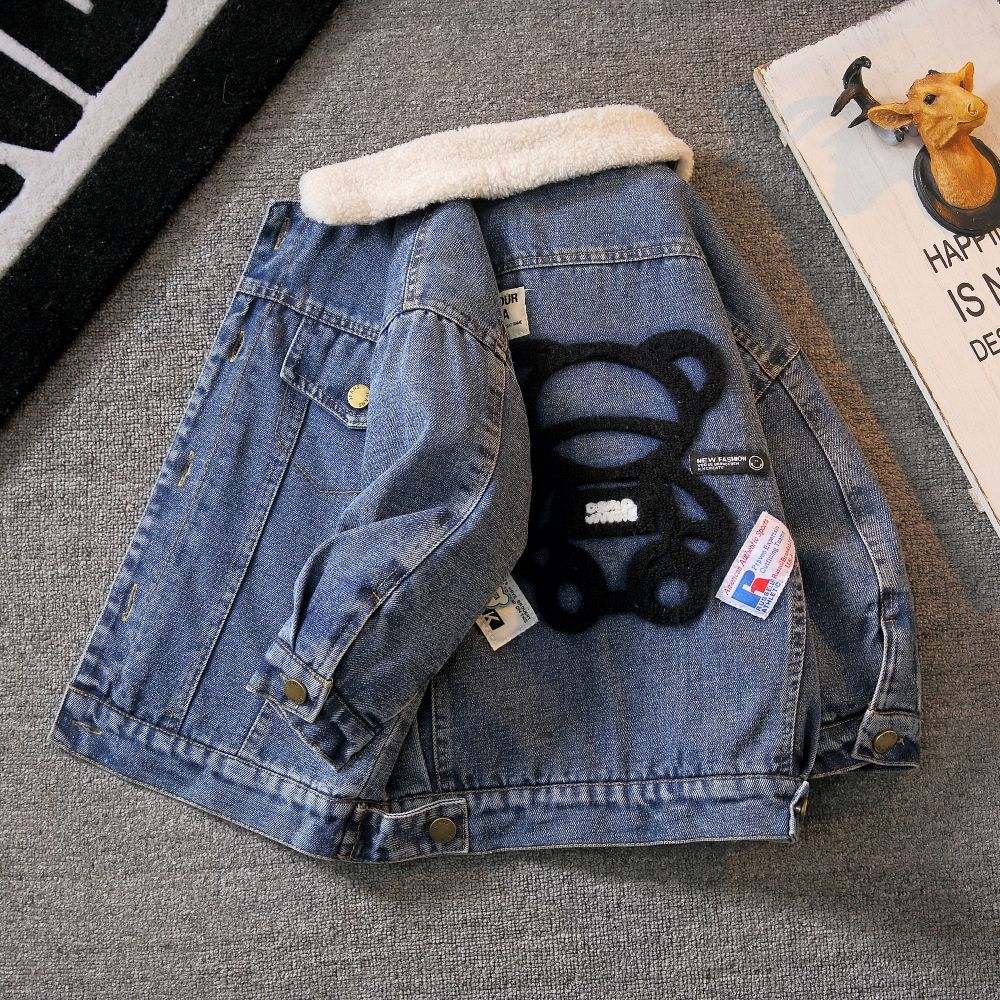 P children's denim jacket boys spring and autumn 2024 new foreign style autumn clothing children's tide Korean jacket baby top