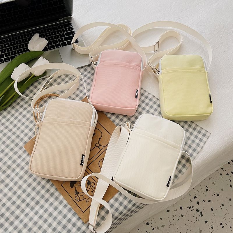 2024 Summer New Small Fresh Phone Bag Solid Color Women's Bag Fashionable Zero Wallet Simple Small Bag Mini Backpack