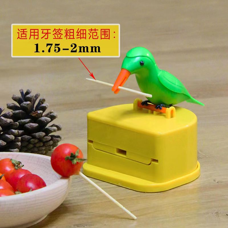 Push-type bird toothpick box creative Douyin same cute toothpick tube bird toothpick box