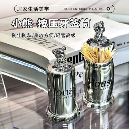 Top grade toothpick box, luxurious and exquisite, press type automatic pop-up toothpick