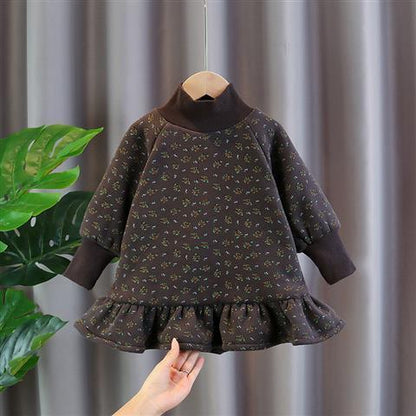 Vestido de sudadera de otoño e invierno para niñas 2023 nuevo estilo coreano estilo infantil más vestido de terciopelo para niñas ropa de invierno de moda para niñas 