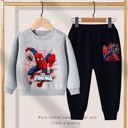 P Spider-Man Boys Sweater Set Autumn and Winter New Sweater Children's Men's Handsome Middle-aged Older Boys Autumn Clothing Trend