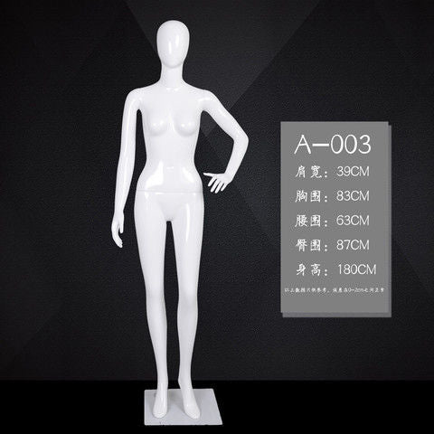 [Superventas] Estante de exhibición de ropa de cuerpo completo para mujer, modelo blanco brillante, estante de maniquí para ventana de tienda 