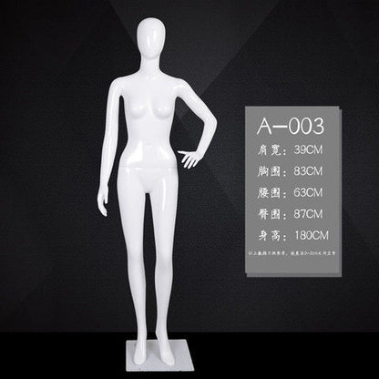 [Superventas] Estante de exhibición de ropa de cuerpo completo para mujer, modelo blanco brillante, estante de maniquí para ventana de tienda 