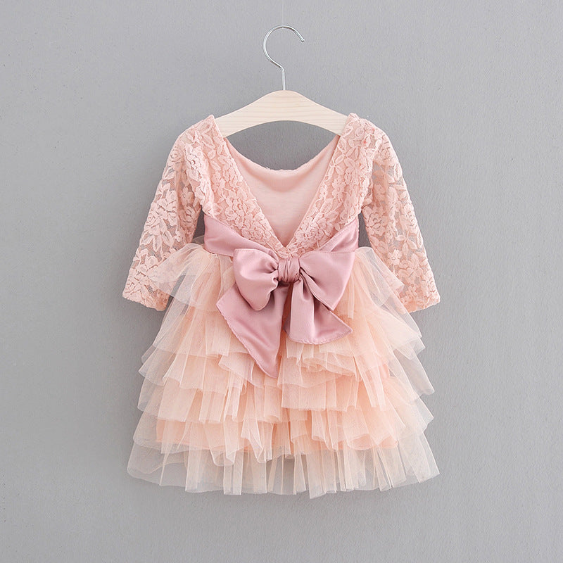 Spring Girls Lace Dress Children's Princess Dress Festival Dress Moq: one series 5 pieces (size: 90-130) Weight: 0.25kg