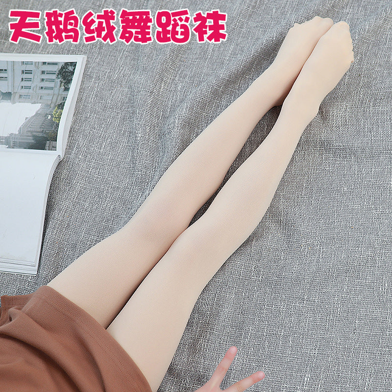 Spring and summer thin children dance socks high elastic velvet white stockings plus size ballerina pantyhose wholesale (weight:0.05kg）