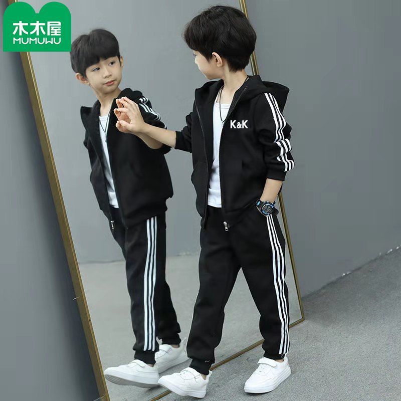 P boys spring and autumn suit new middle-aged and older boys foreign style explosion sports autumn two-piece suit