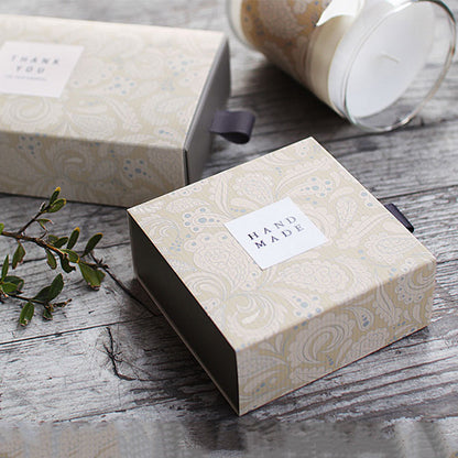 A square creative classical tea drawer packaging gift box spot Korean version small gift handmade soap pulling paper box MOQ: 100PIECE