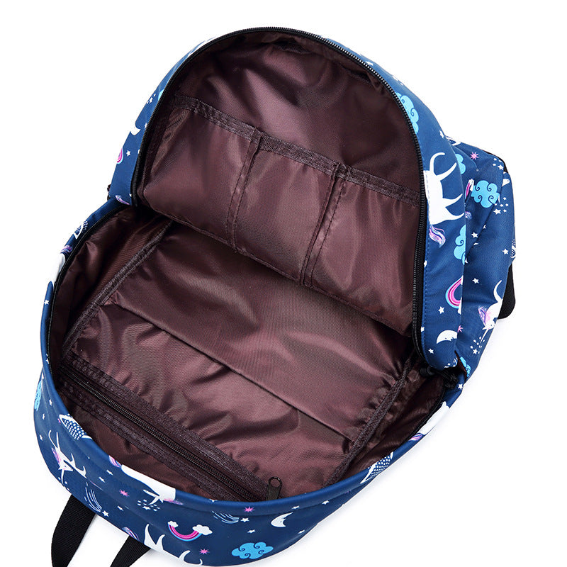 Mochila para estudiantes de secundaria de Amazon, mochila infantil con diseño de unicornio para mujer, bolso bandolera personalizado, bolso para bolígrafos, conjunto de tres piezas, bolso de hombro para mujer 