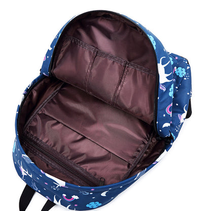 Mochila para estudiantes de secundaria de Amazon, mochila infantil con diseño de unicornio para mujer, bolso bandolera personalizado, bolso para bolígrafos, conjunto de tres piezas, bolso de hombro para mujer 