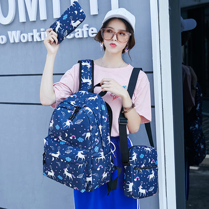 Mochila para estudiantes de secundaria de Amazon, mochila infantil con diseño de unicornio para mujer, bolso bandolera personalizado, bolso para bolígrafos, conjunto de tres piezas, bolso de hombro para mujer 