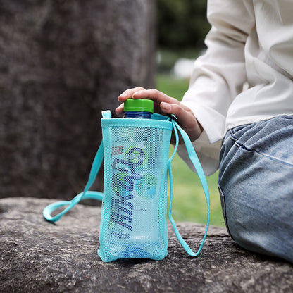 A grid portable water cup bag travel beverage bottle thermos cup slung cup cover Kettle cover outdoor adult children universal.