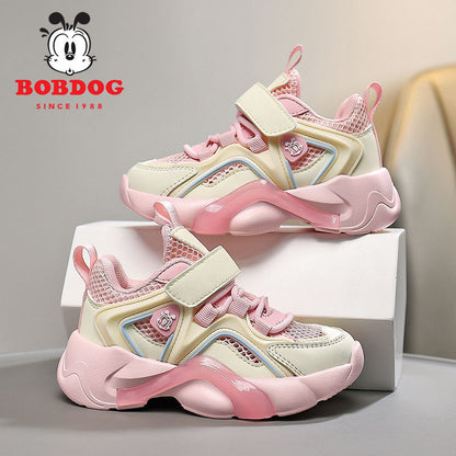 P Babu bean boys' shoes spring and autumn new mesh breathable soft sole wear-resistant and non-slip casual children's sports shoes