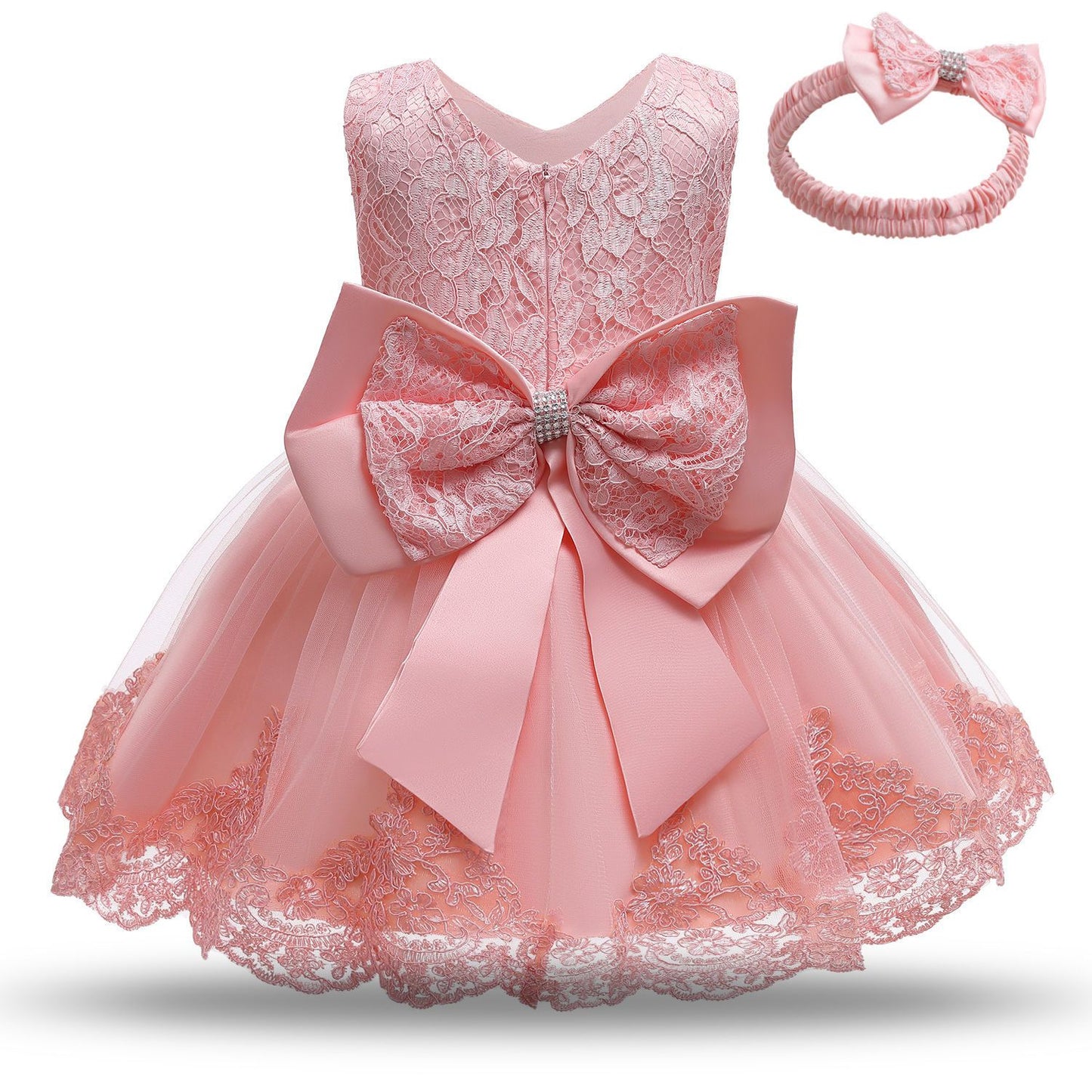 Girls dress skirt puffy princess dress full moon first birthday big bow embroidered kids baby girl dress