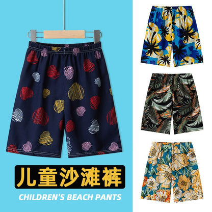 Pantalones de playa para niños, ropa de verano, pantalones deportivos finos e informales, pantalones cortos de tendencia de estilo playero para niños y niñas 