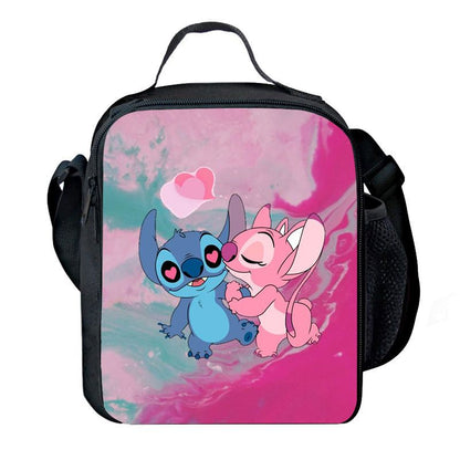 P Stitch Lunch Bag Cute Cartoon Print Customizable Bento Bag Portable Children's and Elementary School Students Handheld Insulation Bag