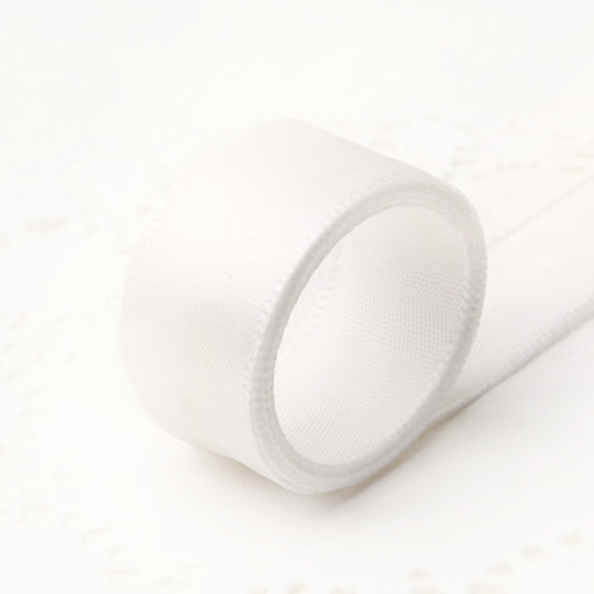 A 10MM White Garment Accessories Ribbon Ribbon Bouquet Packaging Webbing Spot Packaging Polyester Webbing 25 Yards/Roll MOQ: 50 ROLL