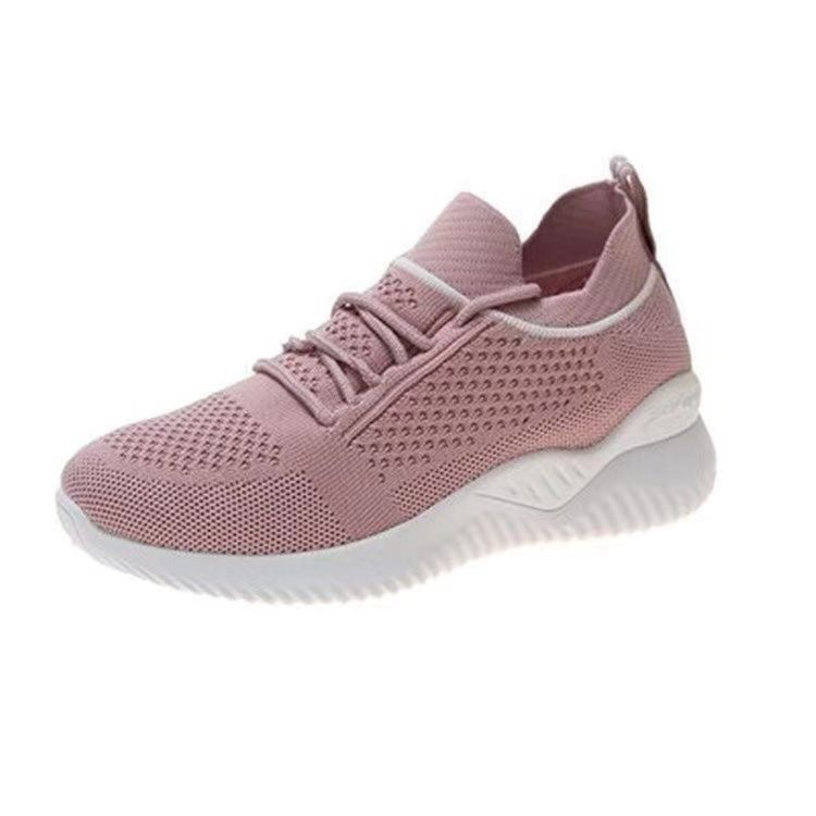 P One Step Flying Weaving Shake Shoes New Single Cloth Shoes Mesh Air Cushion Walking Shoes Women's Thick Sole Elevated Sports and Casual Shoes