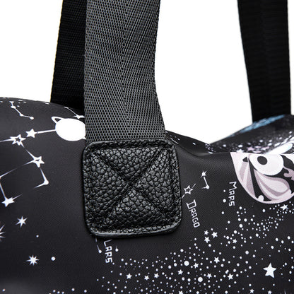 Hand-held shoulder bag for women, large capacity printed starry sky nylon 0.6KG