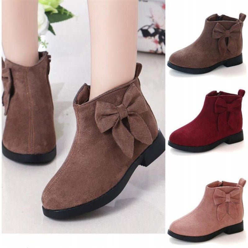 A children's short boots 2024 new autumn and winter girls' boots Korean version of medium and older children's boots princess low snow boots tide