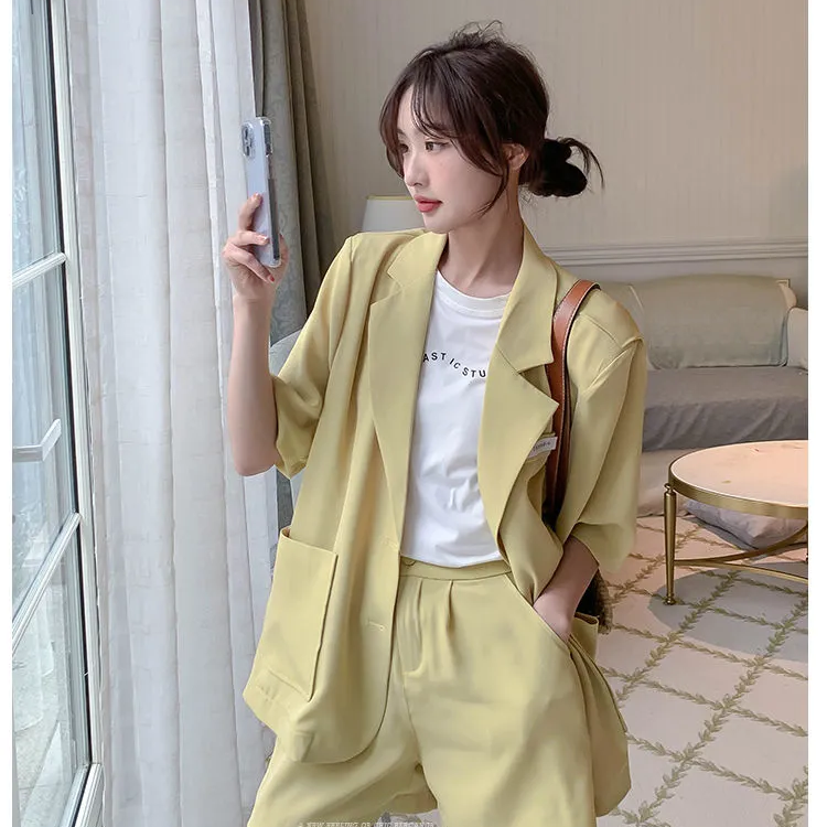 P Short Sleeve Small Suit Women's Thin Summer 2024 New Casual Design Niche Korean Blazer